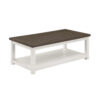 15022026699197ed377ad.jpeg Mon 48 Inch Rectangular Coffee Table, Bottom Shelf, Brown Top, White Frame