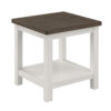 15022026699197f51cc0c.jpeg Mon 24 Inch Square End Table, Open Bottom Shelf, Brown Top, White Frame