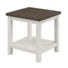 15022026699197f6a2a39.jpeg Mon 24 Inch Square End Table, Open Bottom Shelf, Brown Top, White Frame