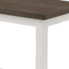 Mon 48 Inch Sofa Console Table, Open Shelf, Brown Surface, White Frame