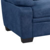 Hugh 58 Inch Loveseat, Blue Fabric, Pillow Armrests, Channel Tufted Back
