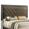 150220266991984dc07c0.jpeg Cato Upholstered Queen Size Bed, Chevron Tufted Brown Headboard, Dark Gray