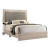 Cato Upholstered California King Bed, Tufted Gray Headboard, Cream White
