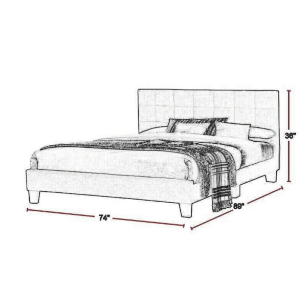 Dex Modern Platform California King Bed, Tufted Upholstery, Charcoal Gray