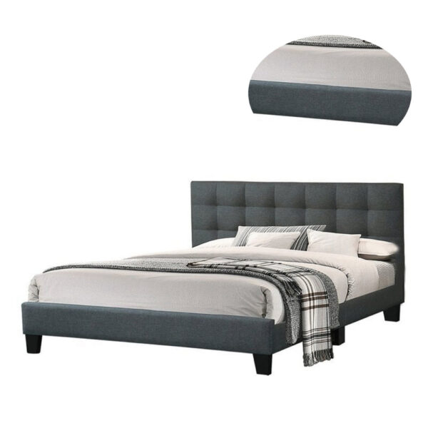 150220266991989869531.jpeg Dex Modern Platform Queen Size Bed, Plush Tufted Upholstery, Charcoal Gray