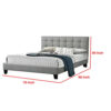 Dex Modern Platform King Size Bed, Plush Tufted Upholstery, Light Gray