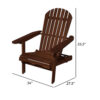 15022026699198de79687.jpeg 34 Inch Outdoor Adirondack Chair, Dark Brown Wood, Wide Armrests