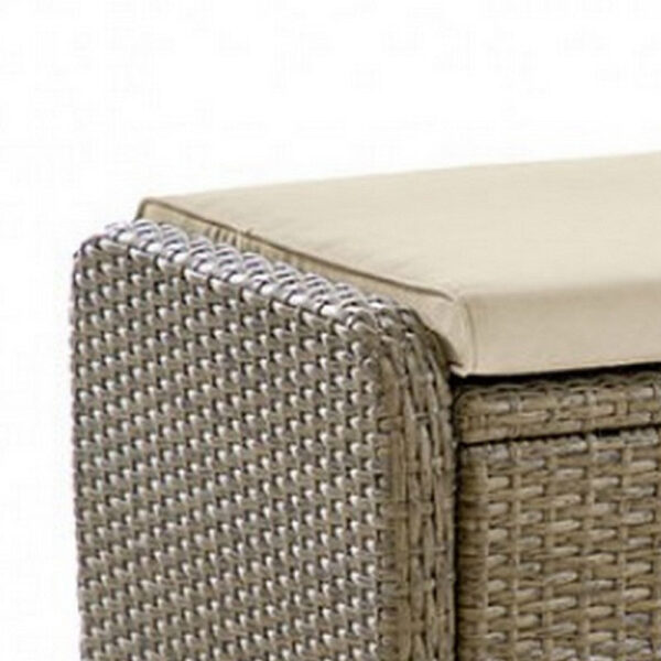 15022026699198f14fa3f.jpeg Ankia 21 Inch Outdoor Square Ottoman, Set of 2, Beige Fabric, Faux Wicker