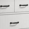 Jermy 51 Inch Wide Dresser, 6 Drawers, Black Handles, Crisp White Finish