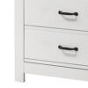 Jermy 47 Inch Tall Dresser, 5 Drawers, Black Handles, Crisp White Finish