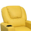 150220266991995401be5.jpeg Kids Youth Recliner Chair with Cup Holder, Yellow Faux Leather Upholstery