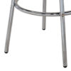 42 Inch Round Bar Table, Ribbed Apron, Glossy White Lacquer, Retro Style