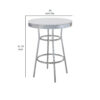 42 Inch Round Bar Table, Ribbed Apron, Glossy White Lacquer, Retro Style