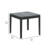 Kyo 24 Inch End Table, Gray Faux Marble Top, Sandy Texturing, Black Legs