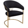 15022026699199e7c927a.jpeg Emy 26 Inch Cantilever Barrel Dining Chair, Black Velvet Upholstery, Gold