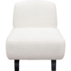 Ikka 30 Inch Padded Armless Chair, Crisp White Faux Sheepskin Upholstery