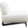 Ikka 30 Inch Padded Armless Chair, Crisp White Faux Sheepskin Upholstery