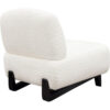 Ikka 30 Inch Padded Armless Chair, Crisp White Faux Sheepskin Upholstery