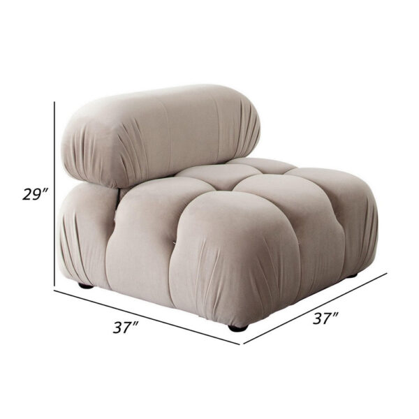 Hito 37 Inch Armless Chair, Thick Cushioned Seat and Back, Brown Upholstery