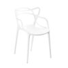 1502202669919a200568a.jpeg Yuva 22 Inch Armchair, Set of 4, Intricate Curved Seat, White Polypropylene