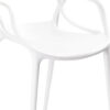 1502202669919a21beb6c.jpeg Yuva 22 Inch Armchair, Set of 4, Intricate Curved Seat, White Polypropylene
