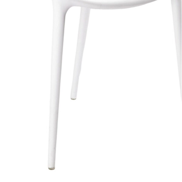 1502202669919a2559a28.jpeg Yuva 22 Inch Armchair, Set of 4, Intricate Curved Seat, White Polypropylene