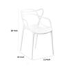 1502202669919a26d8da2.jpeg Yuva 22 Inch Armchair, Set of 4, Intricate Curved Seat, White Polypropylene