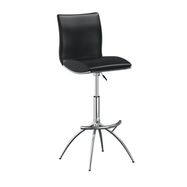 1502202669919a2ab7b60.jpeg Deko 26-31 Inch Adjustable Height Barstool Chair, Set of 2, Chrome Black Faux Leather