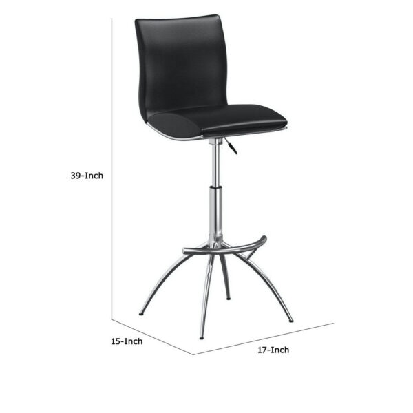 1502202669919a30695fd.jpeg Deko 26-31 Inch Adjustable Height Barstool Chair, Set of 2, Chrome Black Faux Leather