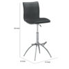1502202669919a4a8c6c3.jpeg Deko 26-31 Inch Adjustable Height Barstool Chair, Set of 2, Chrome, Gray Faux Leather