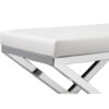 1502202669919a5d84d9c.jpeg Sumi 18 Inch Stool, Padded Seat, White Faux Leather, Crossed Chrome Legs