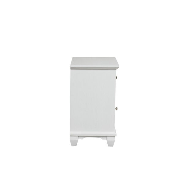 Jims 28 Inch Nightstand, Single Door and Drawer, Cup Handles, White Wood