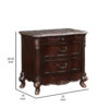 1502202669919a820ea72.jpeg Leon 32 Inch 2 Drawer Nightstand, Carved Details, Marble Surface, Brown
