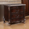 1502202669919a84272db.jpeg Leon 32 Inch 2 Drawer Nightstand, Carved Details, Marble Surface, Brown