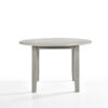 Pane 47 Inch Rounded Wood Dining Table, Smooth Gray Finish, Tall Block Legs