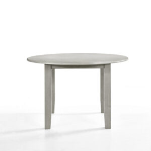 1502202669919a9bf3af4.jpeg Pane 47 Inch Rounded Wood Dining Table, Smooth Gray Finish, Tall Block Legs
