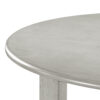 Pane 47 Inch Rounded Wood Dining Table, Smooth Gray Finish, Tall Block Legs