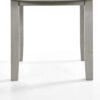Pane 47 Inch Rounded Wood Dining Table, Smooth Gray Finish, Tall Block Legs