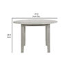 Pane 47 Inch Rounded Wood Dining Table, Smooth Gray Finish, Tall Block Legs