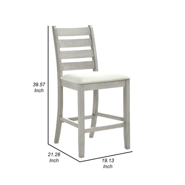 1502202669919aafbfaa2.jpeg Pane 25 Inch Set of 2 Counter Height Dining Chairs, Ladderback, Gray Wood