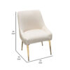 24 Inch Dining Chair, Set of 2, Cushioned Seating, Sloped Arms, Off White