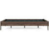 Sof Queen Size Platform Bed, Low Profile, Footboard, Dark Brown Finish