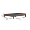 Sof Queen Size Platform Bed, Low Profile, Footboard, Dark Brown Finish