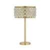 Dany 28 Inch Table Lamp with Crystal Drum Shade, Gold Brass Metal Base