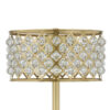 Dany 28 Inch Table Lamp with Crystal Drum Shade, Gold Brass Metal Base