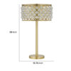 Dany 28 Inch Table Lamp with Crystal Drum Shade, Gold Brass Metal Base