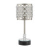 Dany 24 Inch Table Lamp with Crystal Drum Shade, Metal, Brushed Nickel