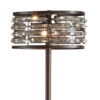 60 Inch Floor Lamp with Crystal Drum Shade, Metal Base, Antique Bronze
