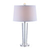 27 Inch Table Lamp with Glass Stand, Empire Shade, Metal, Clear Finish