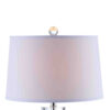 27 Inch Table Lamp with Glass Stand, Empire Shade, Metal, Clear Finish